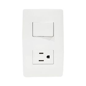 placa con interruptor escalera y 1 toma  corriente   127 v60 hz 1015 a232068