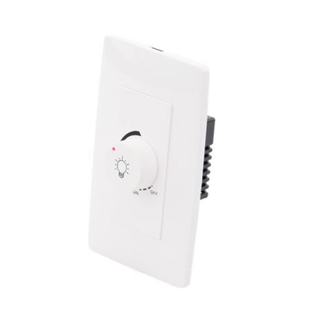 Placa Con Dimmer Rotativo Para Lámpara Incandescentes / 300 W 127 V Ca / Color Blanco.