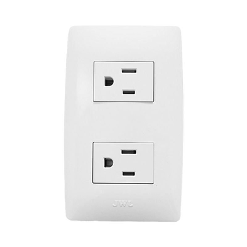 Placa Con 2 Tomas De Corriente 2p Y T / 127 V60 Hz 15 A / 1 Modulo.