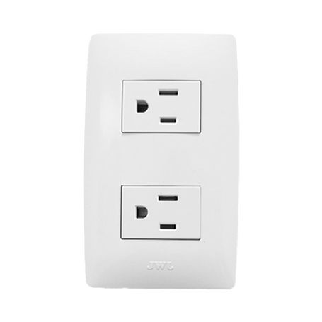 Placa Con 2 Tomas De Corriente 2p Y T / 127 V60 Hz 15 A / 1 Modulo.