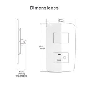 placa con 3 interruptores sencillos  127 v 60 hz 10 a  1 modulo232051