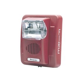 sirena estrobo 1224 vcd multi candela montaje en pared color rojo serie he 05000602037510