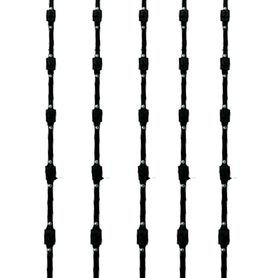 yonusa k156l  kit de 5 postes de perfil 34 en color negro de 12 mts de largo con 6 aisladores de paso para 6 lineas con 15 cm d