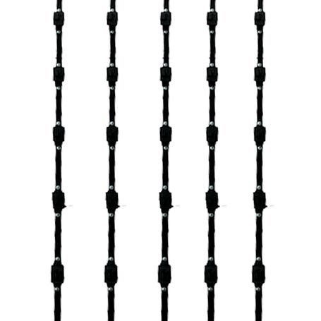 Yonusa K156l  Kit De 5 Postes De Perfil 3/4 En Color Negro De 1.2 Mts De Largo Con 6 Aisladores De Paso Para 6 Lineas Con 15 Cm 