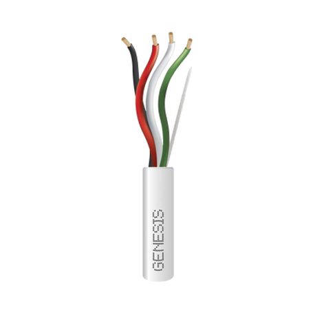 Bobina De 152 Metros / Cable De Cobre / 4 X 14 Awg / Tipo Audio Cmr Cl2r Ft4 / Color Blanco / Para Aplicaciones En Audio / Audac