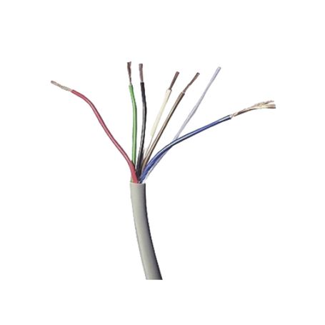 bobina de cable 305 metros 6 x 22 awg color blanco cmr para sistemas de seguridad y alarmas