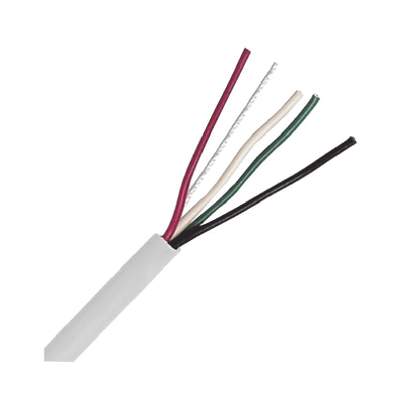 Bobina De Cable 305 Metros 4 X 22 Awg Color Blanco Cm Para Sistemas De Seguridad Y Alarmas