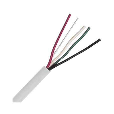 bobina de cable 305 metros 4 x 22 awg color blanco cm para sistemas de seguridad y alarmas