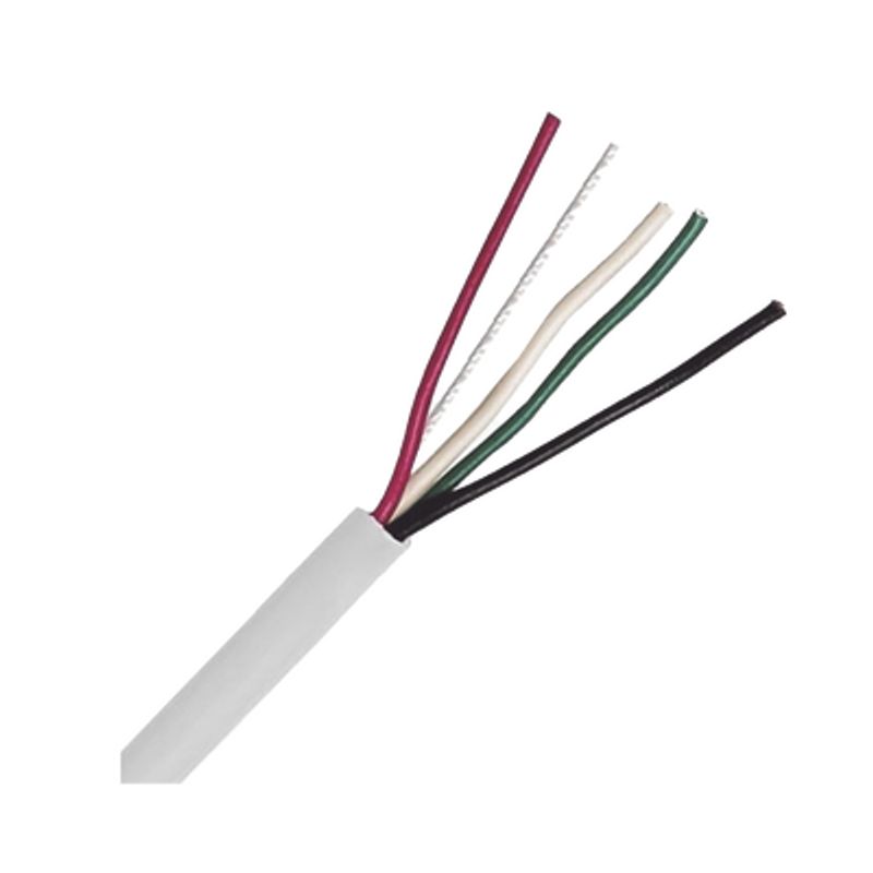 Bobina De Cable 305 Metros 4 X 18 Awg Color Blanco Cm Para Sistemas De Seguridad Y Alarmas