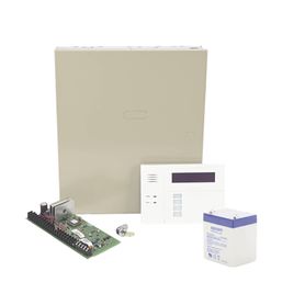 kit de panel de alarma vista48la con gabinete teclado programador y bateria 