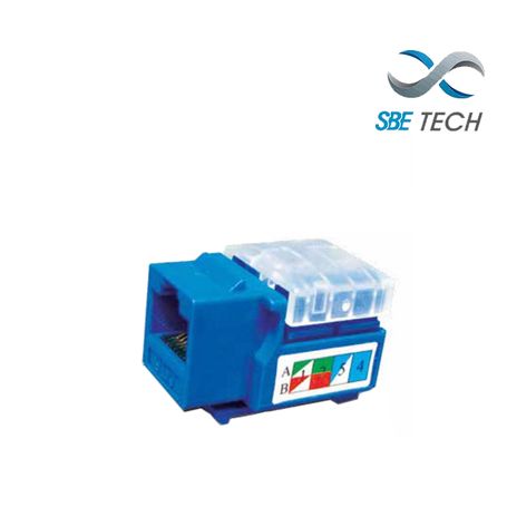 Sbetech 2302bl Modulo Jack Keystone Rj45 / 8 Hilos / Cat 5e / Compatible Con Calibres Awg 2226 / Color Azul