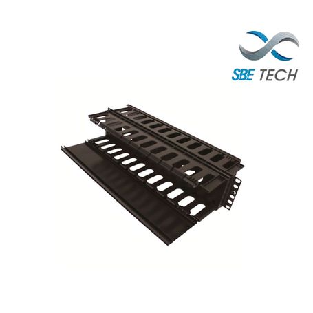 Sbetech Sbeoh2urd  Organizador De Cable Horizontal Para Rack / Doble Lado/ 19 Pulgadas/  Base Metalica/ 2ur