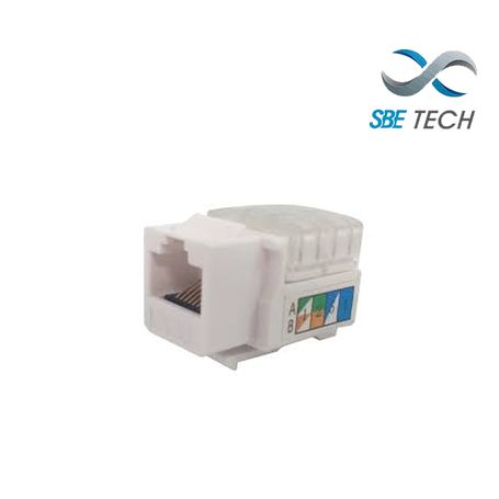 Sbetech 2302wt Modulo Jack Keystone Rj45 / 8 Hilos / Cat 5e / Compatible Con Calibres Awg 2226 / Color Blanco