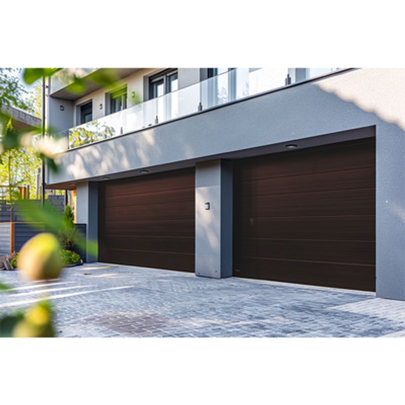 Puerta De Garage D / Alta Calidad / 20x7 Pies / 1 3/4 Aislante Termico / Estilo Americana / Imitacion Madera / Black Walnut .