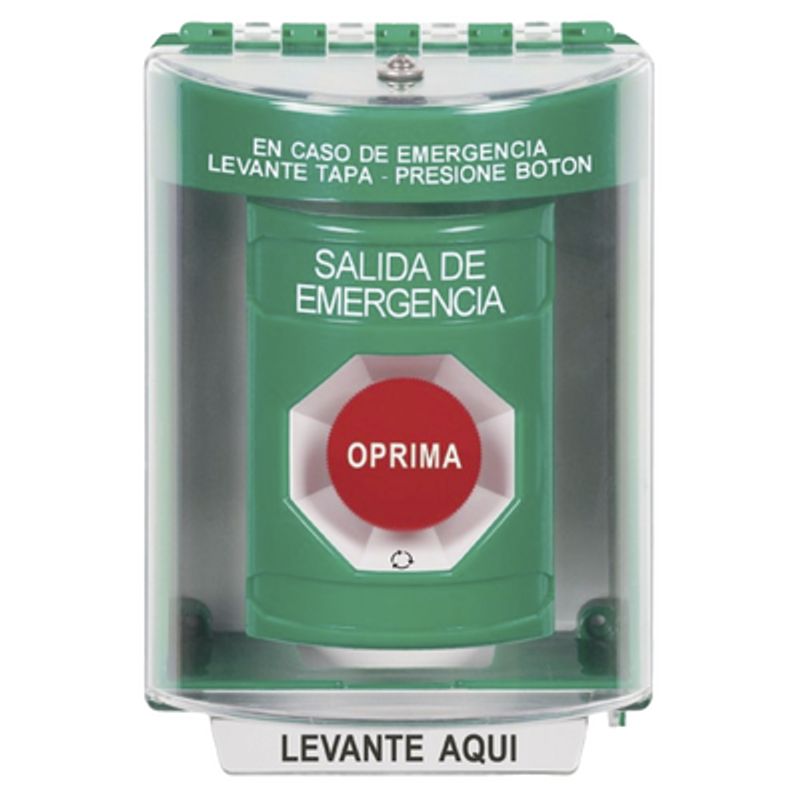 Botón Multipropósito Salida De Emergencia Girar Para Reset Espanol Cubierta De Policarbonato 2 Relevadores No/nc Interior/exteri