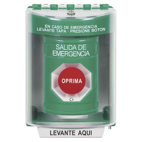 Botón Multipropósito Salida De Emergencia Girar Para Reset Espanol Cubierta De Policarbonato 2 Relevadores No/nc Interior/exteri