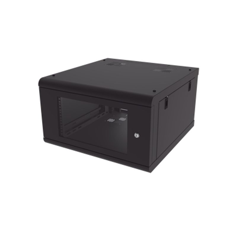 Gabinete De Pared Con Puerta De Cristal Templado 635 Mm De Profundidad 6u Rack De 19 Acero Reforzado