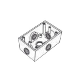 caja condulet fs de 34 1905 mm  con cinco bocas a prueba de intemperie