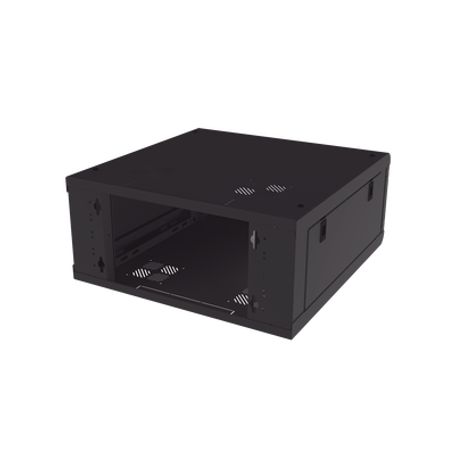 Gabinete De Pared Con Puerta De Cristal Templado 635mm De Profundidad 4u Rack De 19 Acero Reforzado