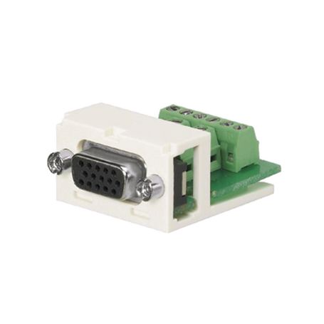 conector subd de 15 pines tipo atornillable uso en 2 puertos minicom color blanco mate