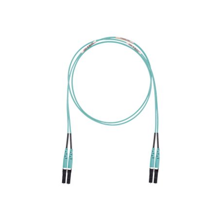 jumper de fibra optica multimodo 50125 om3 lclc duplex lszh cero halógenos color aqua 10 metros200513