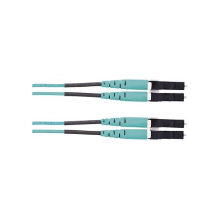 Jumper De Fibra Optica Multimodo 50/125 Om3 Lclc Duplex Lszh (cero Halógenos) Color Aqua 10 Metros