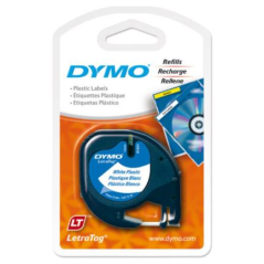 Cinta Etiquetadora Dymo Letratag Negro Sobre Blanco Plastico