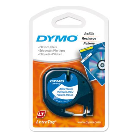 Cinta Etiquetadora Dymo Letratag Negro Sobre Blanco Plastico