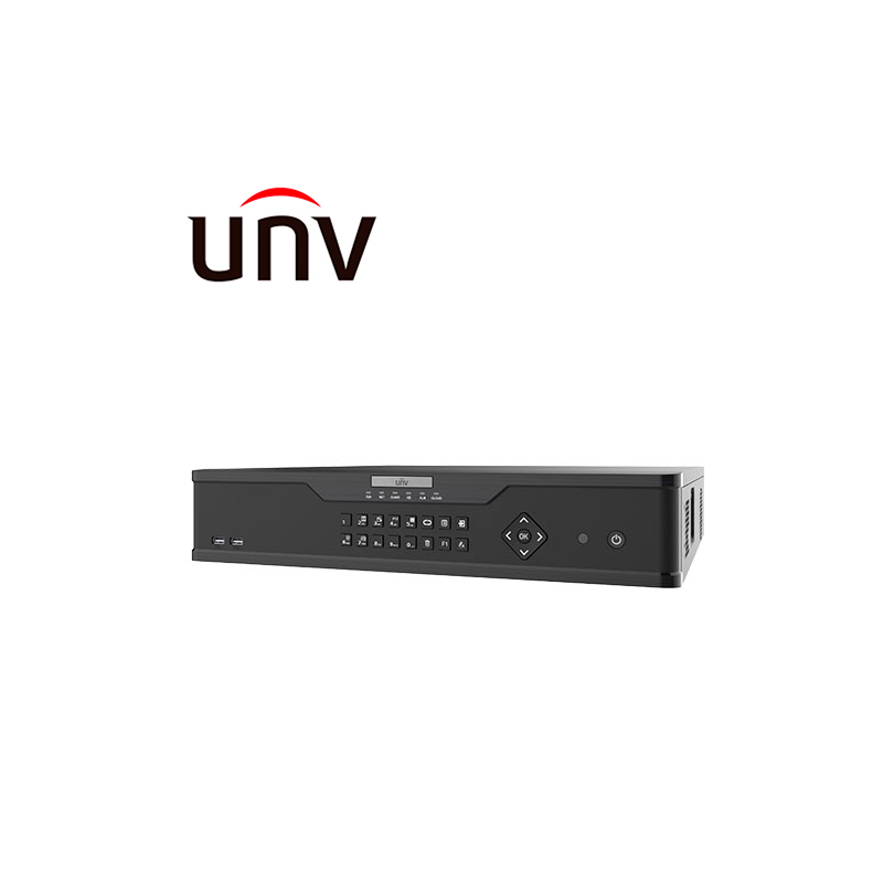 NVR 64 CH UNV NVR308-64X 12 MP / SOPORTA 8 HDD HASTA 10 TB (80 TB TOTAL) / 2 SALIDAS HDMI 4K Y 1 SALIDA VGA INDEPENDIENTES