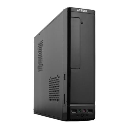 Gabinete Acteck Atom GS240 Mini Torre Slim con Fuente 500W Micro ATX/Mini ITX 2xUSB 2.0 1 Ventilador Essential Series