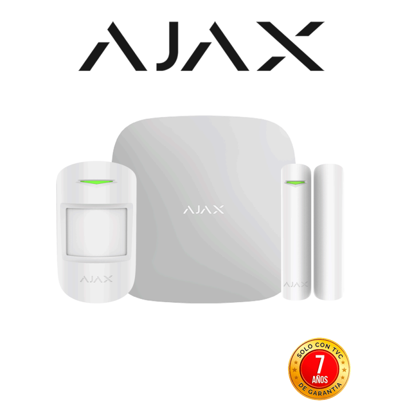 AJAX KIT STARTER - Panel de alarma Hub2Plus conexión Ethernet / WiFi / LTE APP “AJAX PRO” iOS y Android , 1 sensor de movimiento