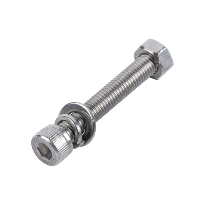 1 Tornillo Allen Milimétrico de Acero Inoxidable M8-1.25 x 25 / 1 Pza. /Con 1 Tuerca, 1 Arandela de Presión y 1 Plana