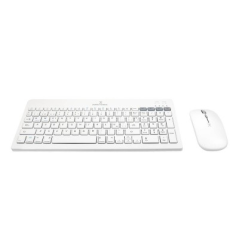 KIT TECLADO+ MOUSE PERFECT CHOICE 2.4 GHZ+BT RECARGABLE ZEBRARY - BLANCO