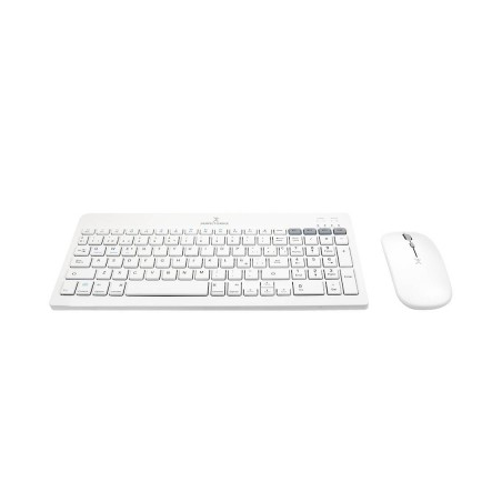 KIT TECLADO+ MOUSE PERFECT CHOICE 2.4 GHZ+BT RECARGABLE ZEBRARY - BLANCO