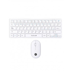 Combo Inalámbrico Young Pop White TECHZONE , color blanco, 64 teclas, 1200 DPI, compatibilidad con Windows y MacOS