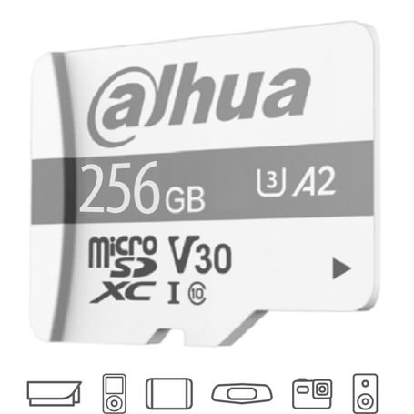 Dahua Tfp100/256g  Dahua Memoria Micro Sd De 256 Gb Uhsi/ C10/u3/v30/a2/ Velocidad De Lectura 100 Mb/s/ Velocidad De Escritura D