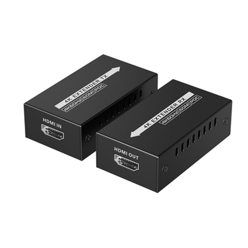  Kit Extensor Hdmi De Tamano Mini  4k60hz A  60 Metros  Solo Requiere Alimentación Tx   Sobre Cat6/cat6a/cat7  