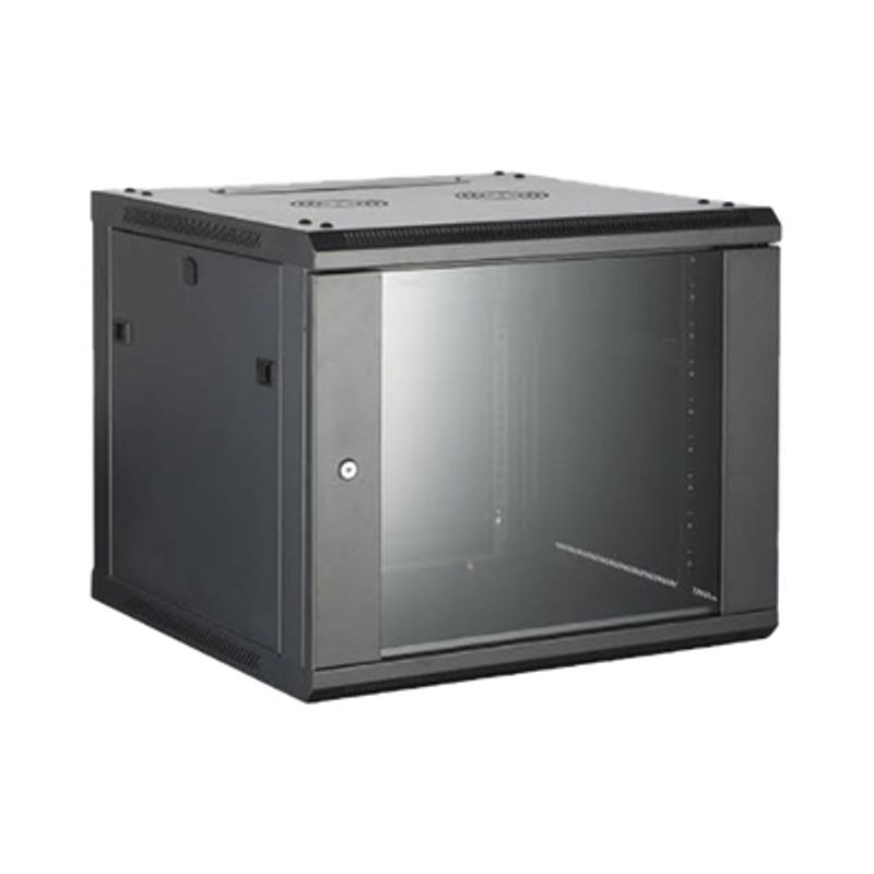 Gabinete Para Montaje En Pared  Piso / Puerta De Cristal Templado / Cuerpo Fijo / 6 Unidades De Rack / 19 / Fabricado En Acero