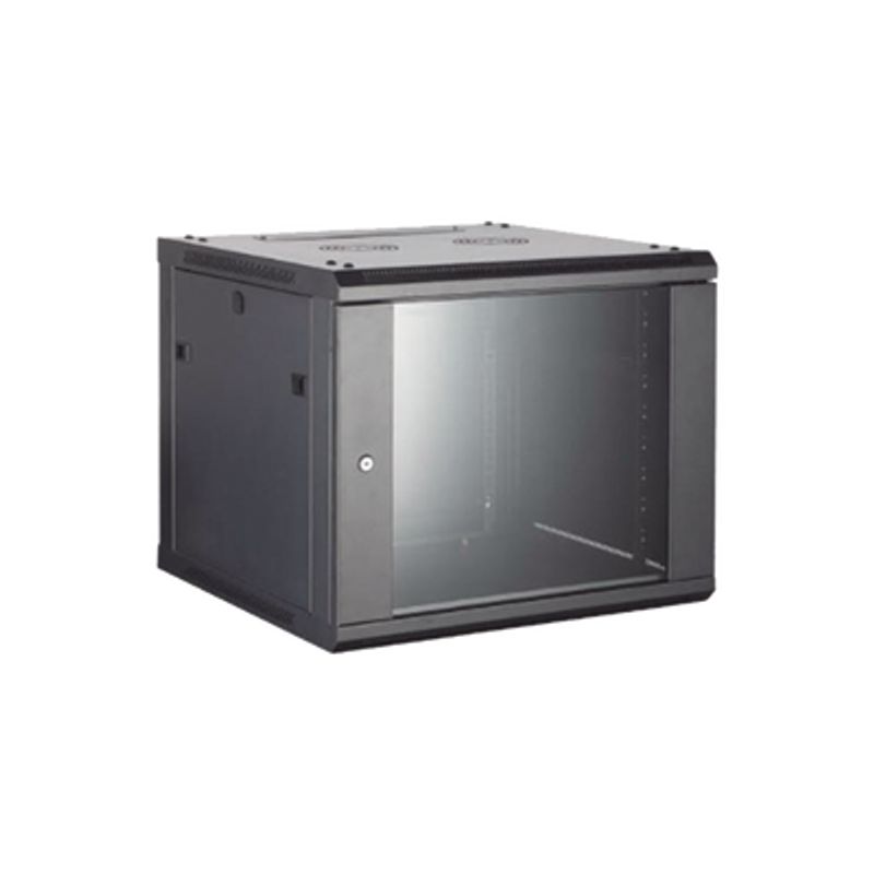 Gabinete Para Montaje En Pared  Piso / Puerta De Cristal Templado / Cuerpo Fijo / 12 Unidades De Rack / 19 / Fabricado En Acero