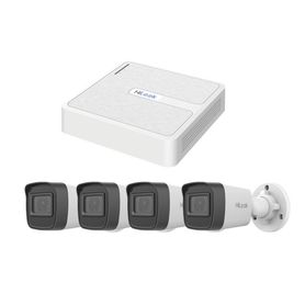 kit ip 2 megapixel  nvr de 8 canales con 8 puertos poe   4 cámaras ip bala para exterior