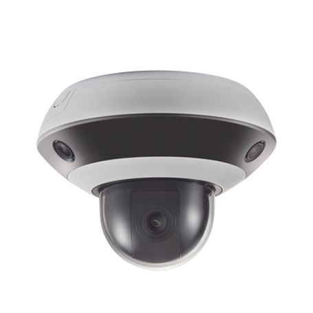 mini domo panovu 2 megapixel  1 ptz 4x zoom  3 lentes panorámicos 360°  h265  10 mts ir  uso en interior  poe  dwdr  micro sd