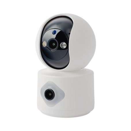 Camara Doble Lente 3mp Wifi Autoseguimiento Detección De Movimiento Audio De 2 Vias Almacenamiento Hasta 128gb