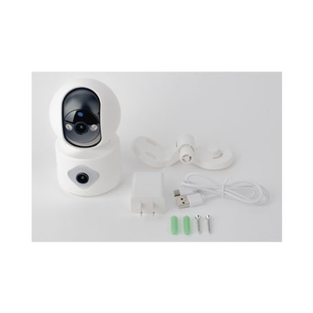 Camara Doble Lente 3mp Wifi Autoseguimiento Detección De Movimiento Audio De 2 Vias Almacenamiento Hasta 128gb