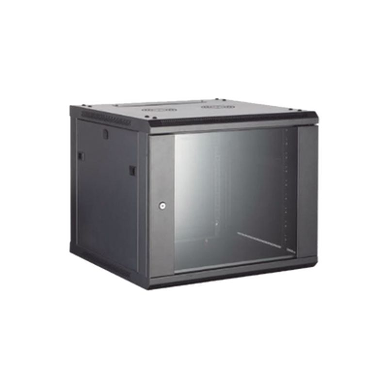 Gabinete Para Montaje En Pared  Piso / Puerta De Cristal Templado / Cuerpo Fijo / 4 Unidades De Rack / 19 / Fabricado En Acero