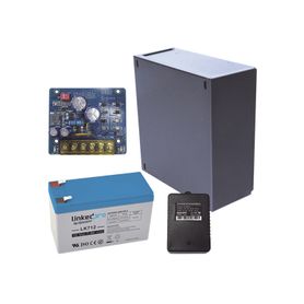 kit con fuente plb2 con salida de 12 vcc a 25 amper incluye transformador y bateria de 12 v a 7 amper 