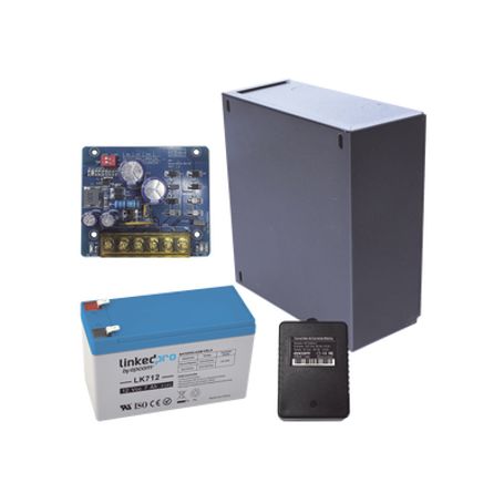 kit con fuente plb2 con salida de 12 vcc a 25 amper incluye transformador y bateria de 12 v a 7 amper 