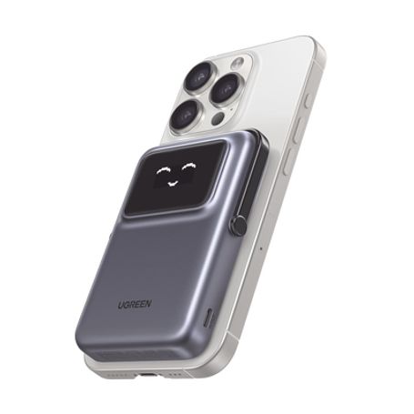 power bank serie uno inalambrico  10000mah  75w20w    con emojis de estado  carga rápida usbc bidireccional   pantalla tft  int