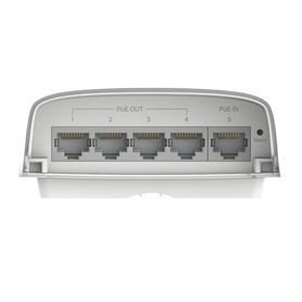 switch poe omada para exterior  1 puerto poe in 8023 afatbt  4 puertos poe out gigabit  adminstración centralizada omada236947