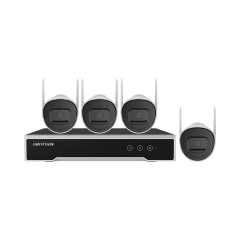 Kit Ip Inalámbrico 4 Megapixel / Nvr 4 Canales / 4 Cámaras Bala Para Exterior / 1 Hdd De 1 Tb / Modo Repetidor