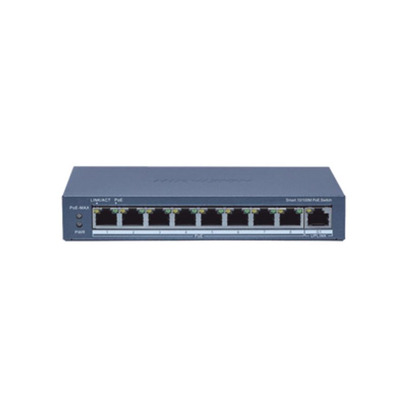 Switch Administrable Poe / 8 Puertos 100 Mbps Poe / 1 Puerto 1000 Mbps De Uplink / Poe Hasta 300 Metros / Conexión Remota Desde 